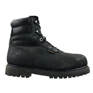 Wolverine Men's Size 9.5M Iron Ridge Black Leather Steel Toe Lace-Up Work Boots